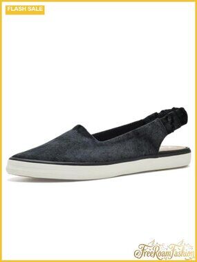 Velvet Slip-On Slingback Sneakers with Pointed Toe and Elastic Back
